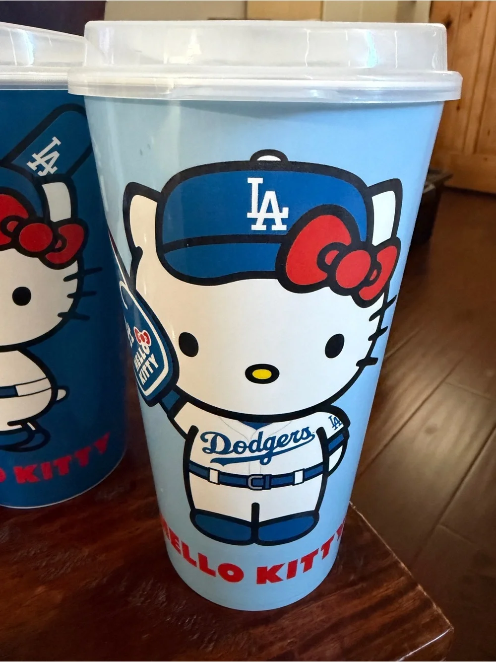Sanrio Hello Kitty x L.A. Dodgers Reusable Party Cups w/Lids- Blue/White Lot